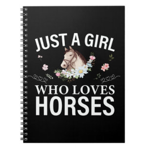 Caderno Espiral Apenas Uma Menina Que Ama Cavalos Florais