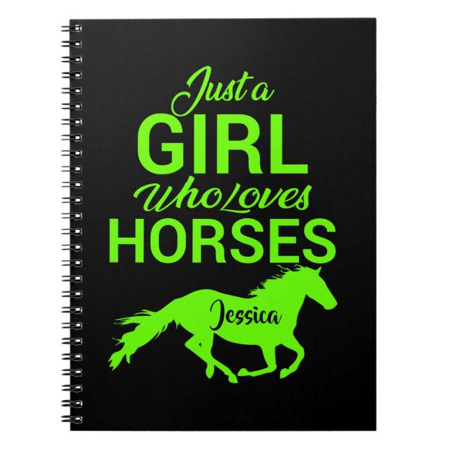 Caderno Espiral Apenas Uma Menina Que Ama Cavalos Personalizados (Frente)