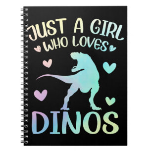 Caderno Espiral Apenas Uma Menina Que Ama Dinos Cute Dinossauros
