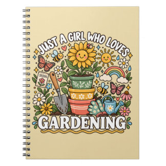 Caderno Espiral Apenas Uma Menina Que Ama Jardinagem Para Mães de