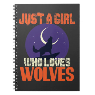 Caderno Espiral Apenas Uma Menina Que Ama Lobos