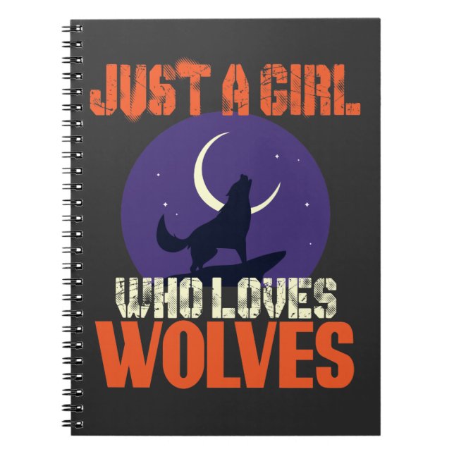 Caderno Espiral Apenas Uma Menina Que Ama Lobos (Frente)