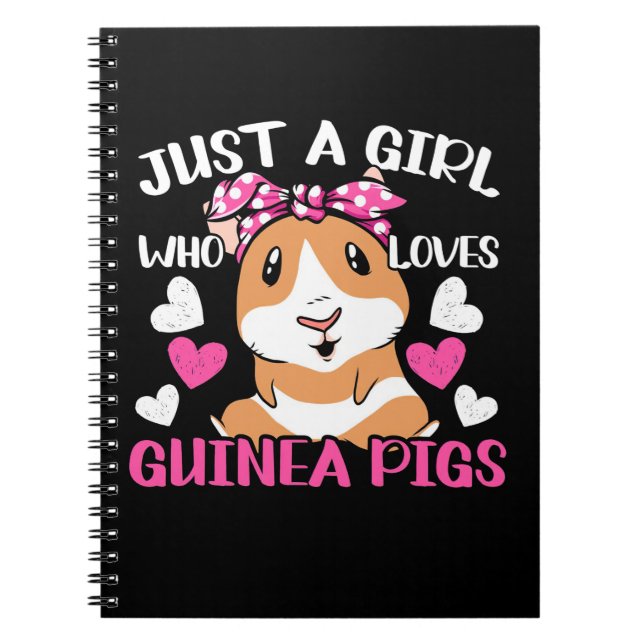 Caderno Espiral Apenas Uma Menina Que Ama Suínos De Guiné (Frente)