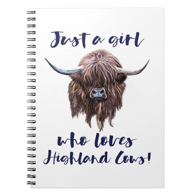 Caderno Espiral Apenas uma menina que ame montanhas escocesas (Frente)