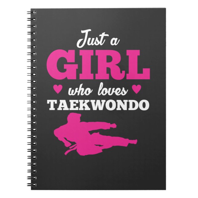 Caderno Espiral Apenas uma menina que ame o amante de Taekwondo (Frente)