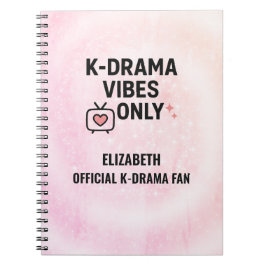 Caderno Espiral Apenas Vibes de K-Drama Personalizado