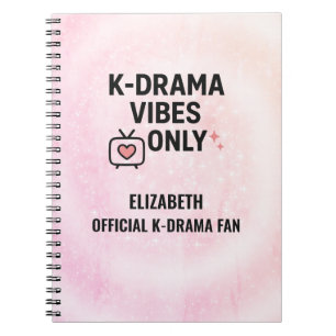 Caderno Espiral Apenas Vibes de K-Drama Personalizado