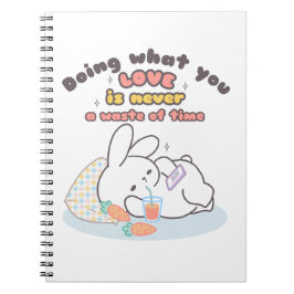 Caderno Espiral Aperte suas paixões - Um lembrete de um coelhinho