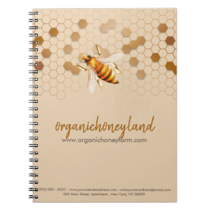 Caderno Espiral Apicultor Apiário Favos De Mel Dourado Elegante