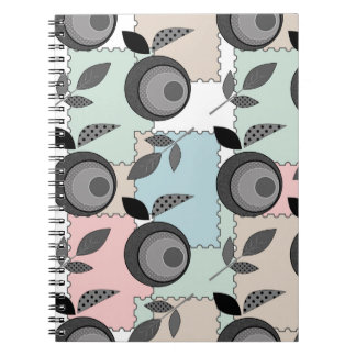Caderno Espiral Aplicação geométrica de retalhos de frutas de maçã