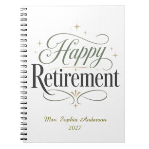 Caderno Espiral Aposentadoria Feliz Nome Personalizado