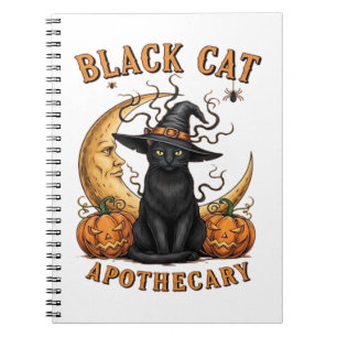Caderno Espiral Apothecary Gato Negro - Lua e Pum Testemunha do Ha