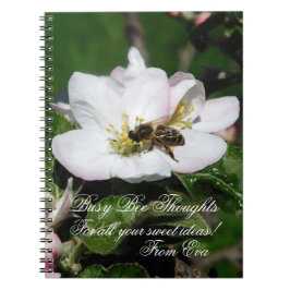Caderno Espiral Apple Blossom & Bee Macro Photo | Personalized Nam
