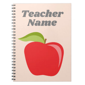 Caderno Espiral Apple de Professora Personalizada com Apple Modern