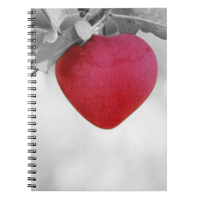 Caderno Espiral Apple Forma Coração Vermelho Dramática (Frente)
