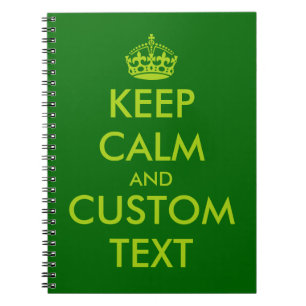 Caderno Espiral Apple green Keep Calm notebook   Texto personaliza