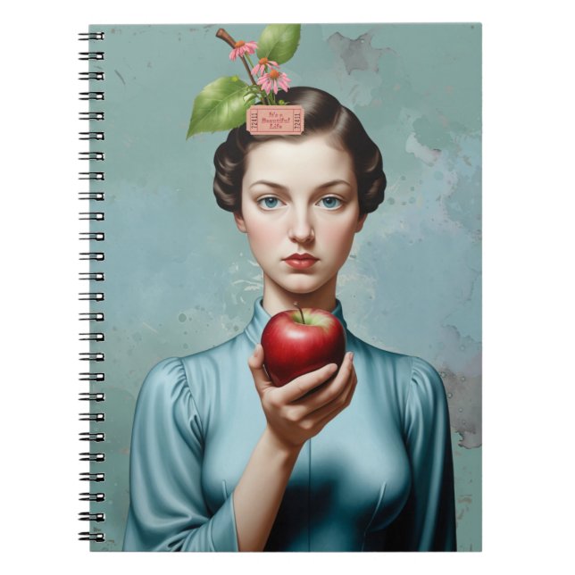 Caderno Espiral Apple Lady Portrait It's A Beautiful Life Notebook (Frente)