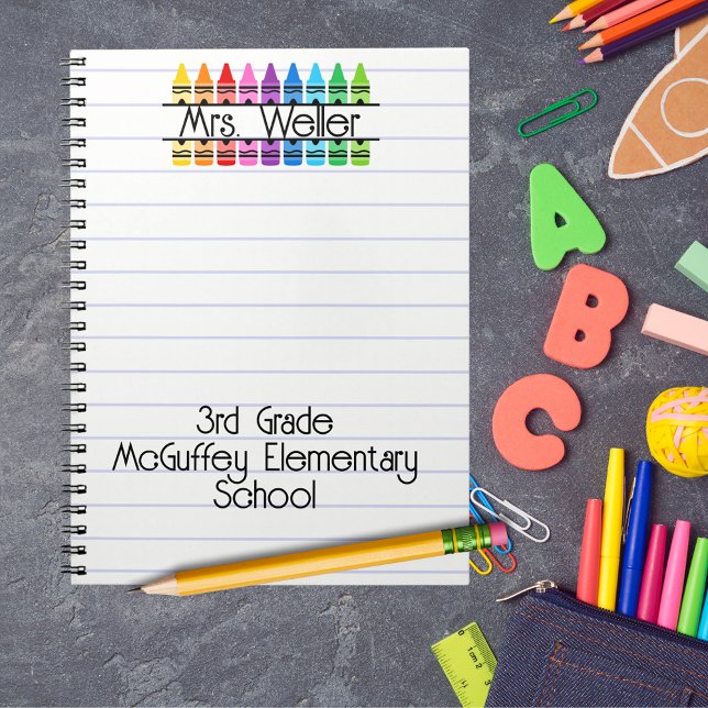 Caderno Espiral Apreciação de Professora Crayon Vermelho Personali (Criador carregado)