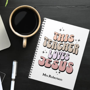 Caderno Espiral Apreciação personalizada retrô Jesus professor