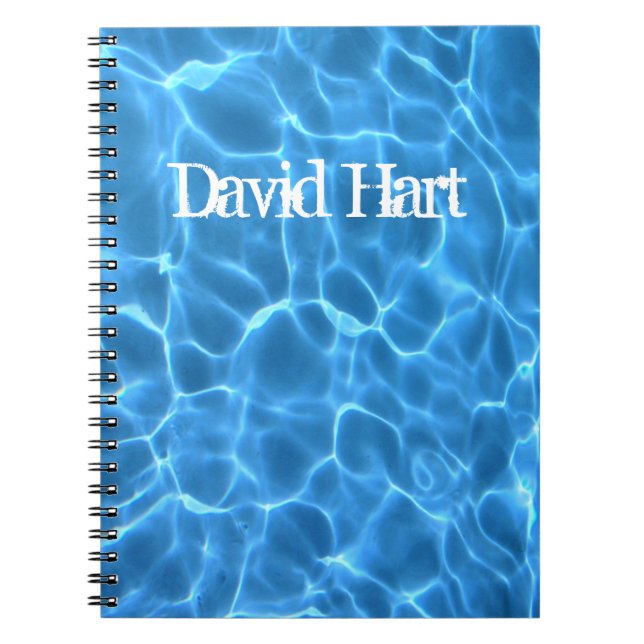 Caderno Espiral Aqua Blue Swimming Pool Photo (Frente)