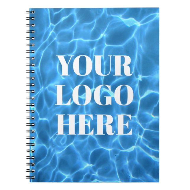 Caderno Espiral Aqua Blue Swimming Pool Photo for Your Logo (Frente)