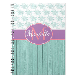 Caderno Espiral Aqua e Lavanda personalizadas
