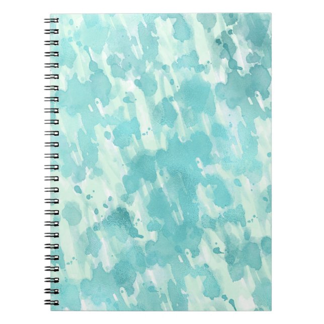 Caderno Espiral Aqua Mint Abstrato (Frente)