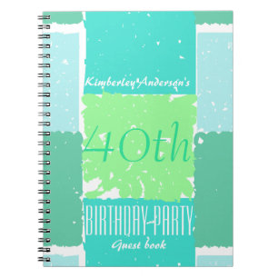 Caderno Espiral Aqua Mint Green Colors - aniversário de 40 anos do