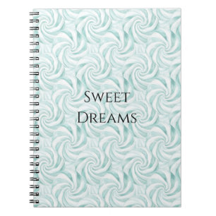 Caderno Espiral Aqua Mint White Swirls