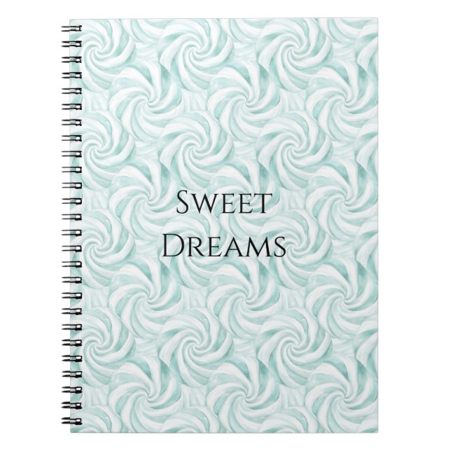 Caderno Espiral Aqua Mint White Swirls (Frente)