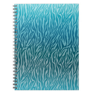 Caderno Espiral Aqua Ombre Zebra Print