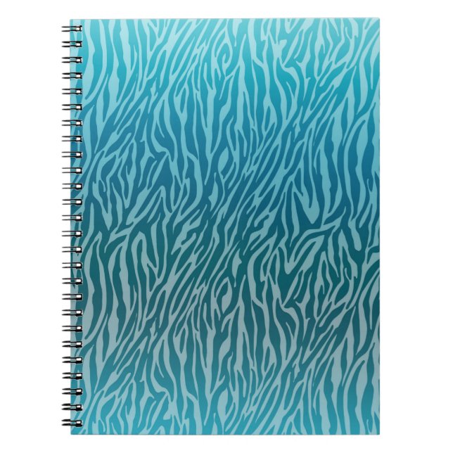 Caderno Espiral Aqua Ombre Zebra Print (Frente)