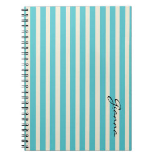 Caderno Espiral Aqua Stripes