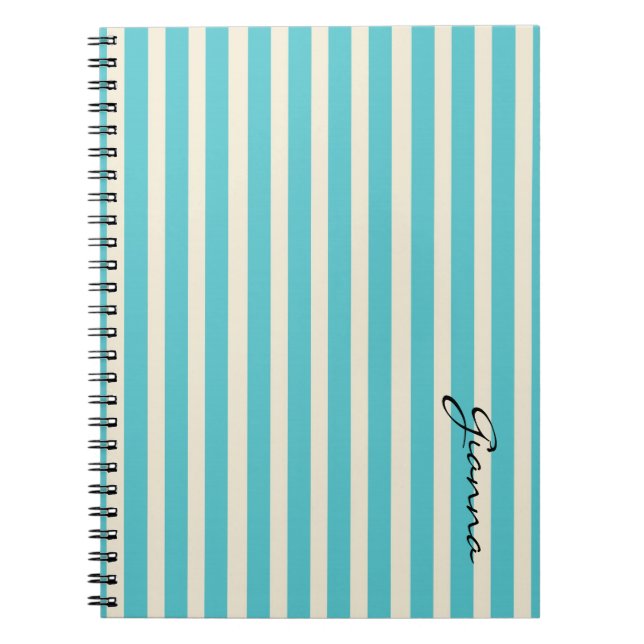 Caderno Espiral Aqua Stripes (Frente)