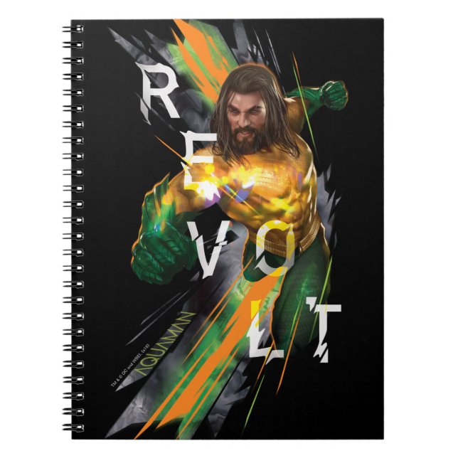 Caderno Espiral Aquaman | Aquaman "Revolta" Gráfico Refratado (Frente)