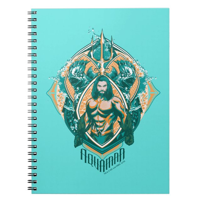 Caderno Espiral Aquaman | Aquaman & Trenchers Graphic (Frente)