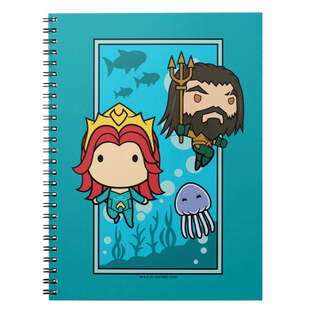 Caderno Espiral Aquaman | Chibi Mera & Aquaman Undersea Graphic (Frente)