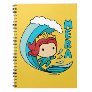 Caderno Espiral Aquaman   Chibi Mera Riding Wave Graphic
