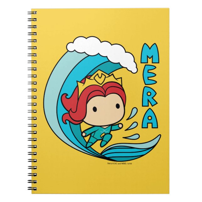 Caderno Espiral Aquaman | Chibi Mera Riding Wave Graphic (Frente)