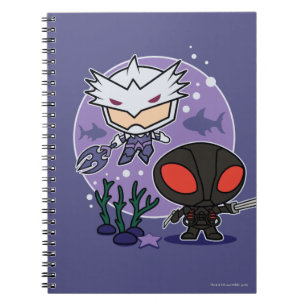 Caderno Espiral Aquaman   Chibi Orm & gráfico submarino do Manta