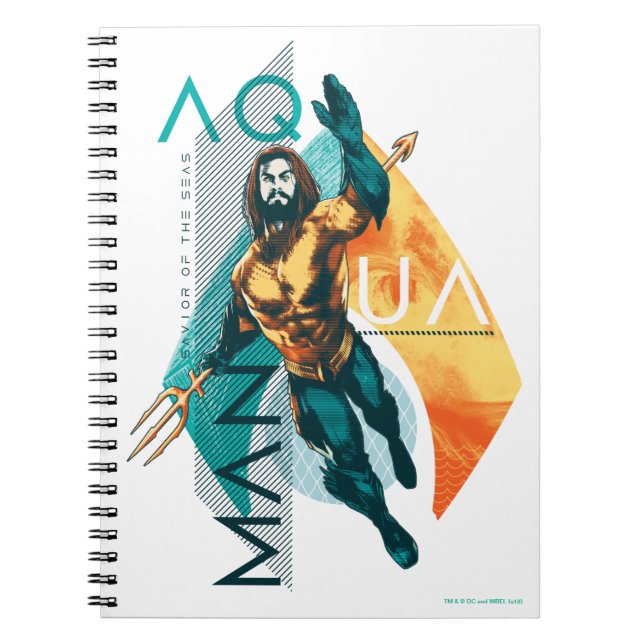 Caderno Espiral Aquaman | Colagem Aquaman Modernista (Frente)