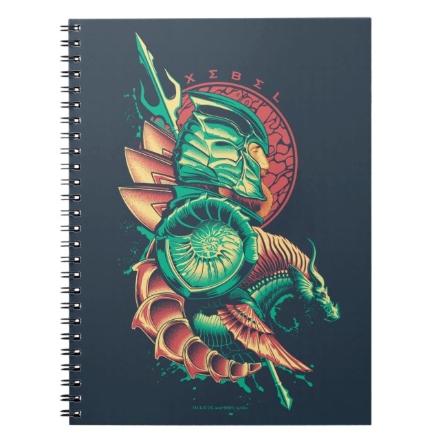Caderno Espiral Aquaman | Gráfico Xebel King Nereus (Frente)