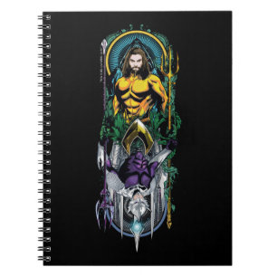 Caderno Espiral Aquaman   Painel Orin & Orm Reversible Art Nouveau