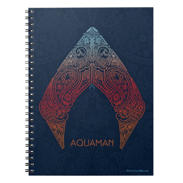 Caderno Espiral Aquaman | Paisley Aquaman Logo (Frente)