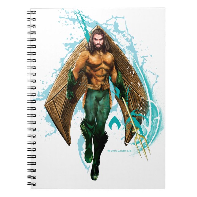 Caderno Espiral Aquaman | Prince Orin Com Logotipo Aquaman (Frente)