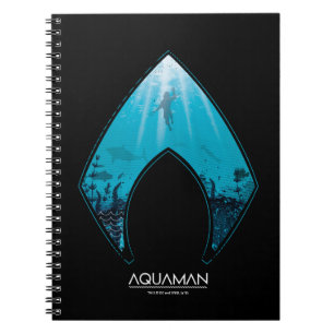 Caderno Espiral Aquaman   vê completamente o gráfico do oceano d