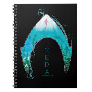 Caderno Espiral Aquaman   Ver Através do Símbolo Mera Gráfico Oceâ