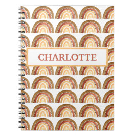 Caderno Espiral Aquarela Boho Pastel Fofo Menina Criança Arco-íris