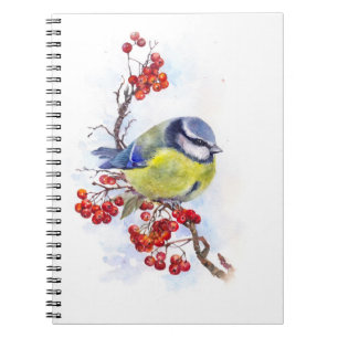 Caderno Espiral Aquarela branc ilustração de pássaros-do-mar de in