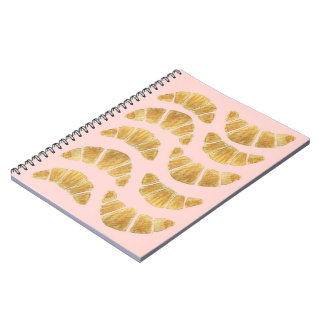 Caderno Espiral Aquarela Croissant Rosa